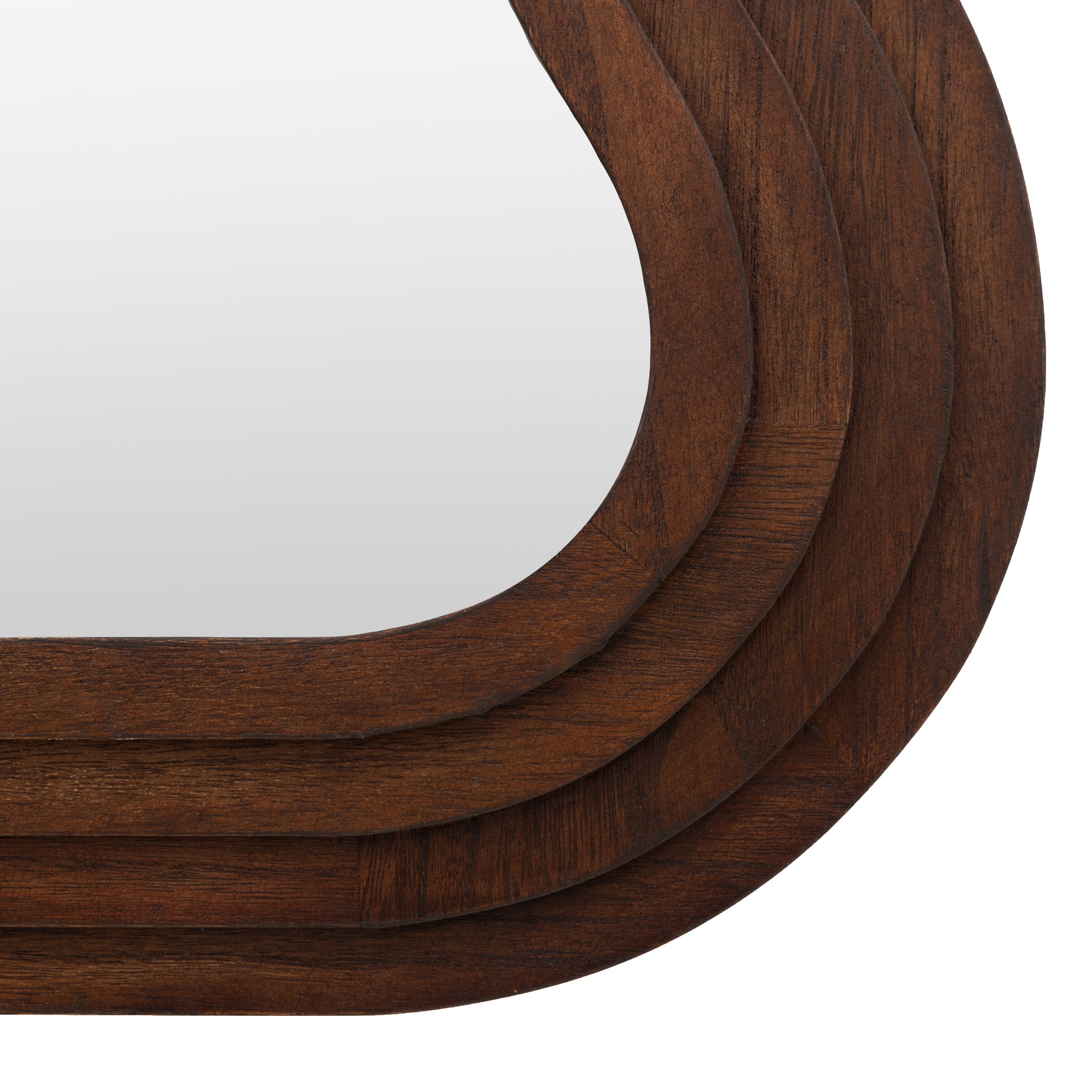 Nebo Wavy Warm Brown Wall Mirror